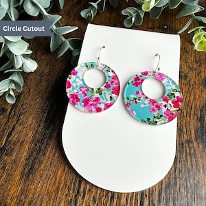 Cherry Blossom Earrings, Clear Acrylic Earrings, Lightweight Earrings, Floral Jewelry, Spring Earrings, Gift for Her, Flower Earrings