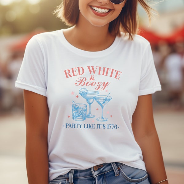 Fourth of July Tee, Fourth of July Shirt, 4th of July, Women's T-Shirt, Summer Tee, Boozy Tee, Red White Blue, Patriotic, Girl's T-Shirt