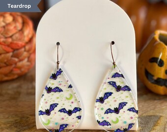 Halloween Earrings, Bat Earrings, Trick or Treat Jewelry, Halloween Night Earrings, Fall Vibes, Spooky Season, October, Teacher