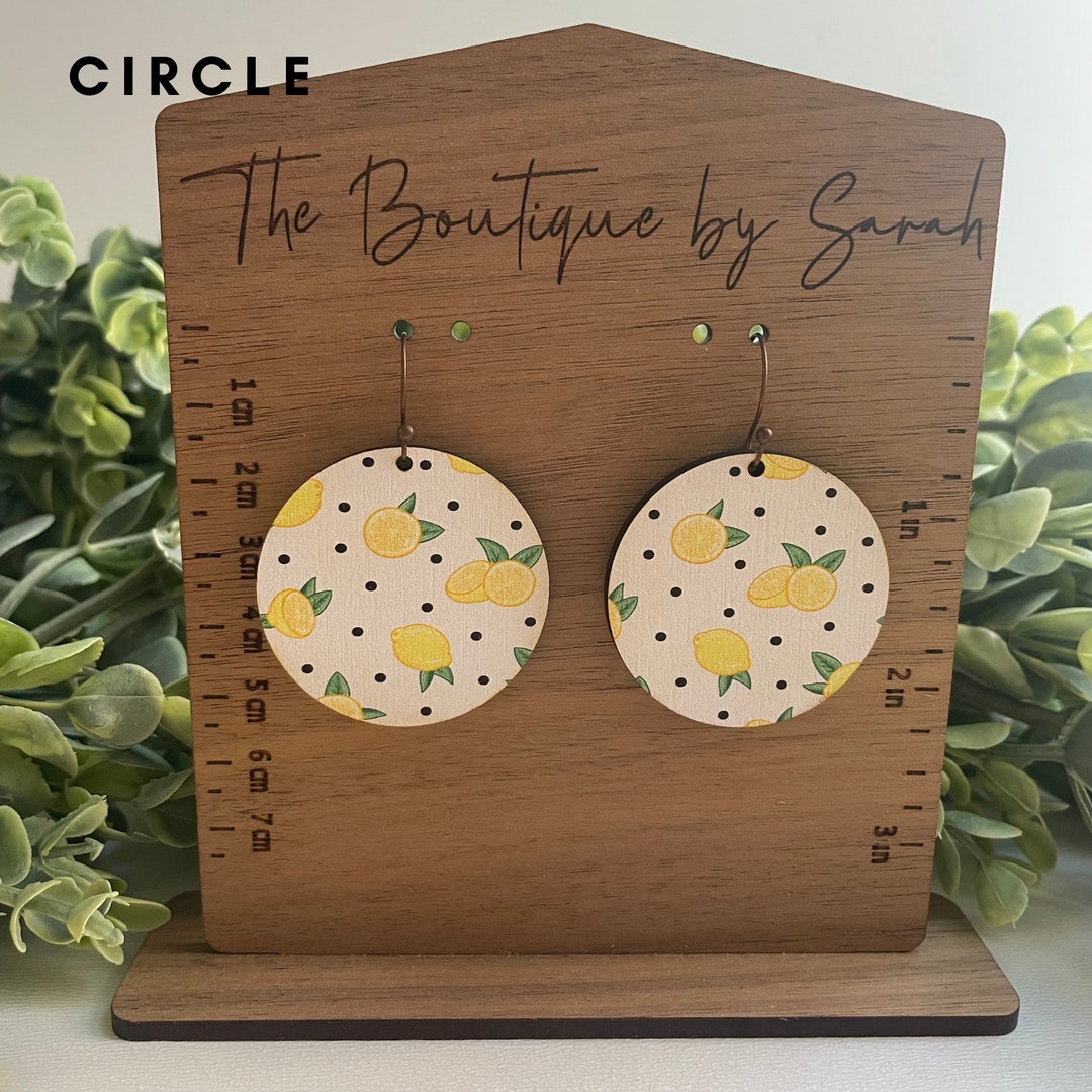 Lemon Earrings Lemon Drop Earrings Polka Dot Dangles Food Etsy