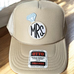 Mrs Hat, Bride Trucker Hat, Engagement Hat, Newlywed Gift, Wedding Gift for Bride, Bridal Shower Hat, Bachelorette Hat