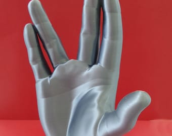 Sculpture, Vulcan Hand, 3D Printed in High Detail, Marble, Smooth Finish or Metal Effect.
