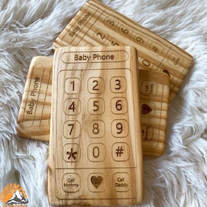Gift for baby, Personalized baby phone, toddler toy, birthday gift, handmade toy