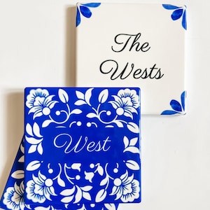 Italian Style Coasters | Blue Italy Tile | Personalized Coasters | Hostess Gifts