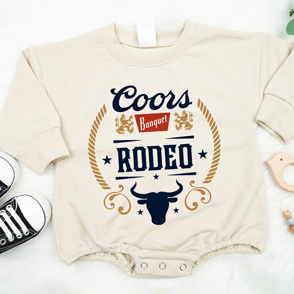 Coors Banquet Rodeo Kids Sweatshirt, The Original Coors Cowboy baby romper, Western Punchy Western toddler, my first rodeo, baby shower gift