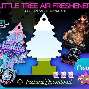 Little Tree Air Freshener Template | Little Tree Canva Frame | Little Tree SVG | Little Tree Laser or Cut File | DIY Car Air Freshener Tree