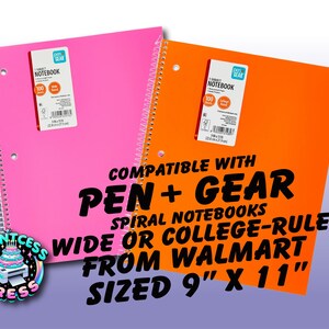 Blank Composition Book Template & Pen + Gear Spiral Notebook Template | 9x11 In. Spiral Notebook Template | DIY Spiral Notebook Template image 2