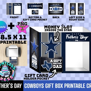 Father's Day Gift Box Template With Gift Card Holder | Football Gift Box Canva Template | GiftBox Template PNG