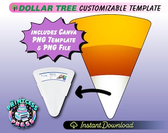 Plantilla de etiqueta para caja de pizza con caramelos de maíz + SVG / Editar en Canva o usar archivo PNG / Etiqueta para caja de lápices de Dollar Tree / Etiqueta personalizable para caja de pizza