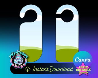 Door Hanger Pattern SVG & Canva Frames | Door Hanger Digital Design | Do Not Disturb | Sleeping Baby | Real Estate Open House | DIY In Canva