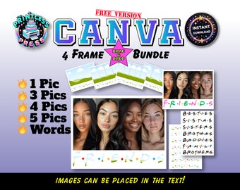 FRIENDS T-shirt Image Canva Template Bundle | Not a FRIENDS PNG But a Fully Customizable Drag and Drop Canva Template | 4 Variations