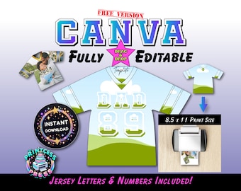 Jersey Gift Box Template | Jersey Canva Frame | Fully Editable Canva Gift Box Template 8.5 x 11 Print Size Resizable