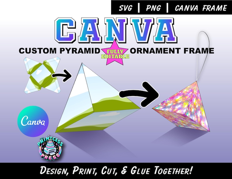 Pyramid Custom Pyramid Canva Frame | Customizable Pyramid Pattern | Change to Any ...