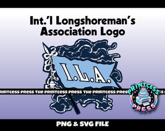 ILA Logo PNG & SVG | International Longshoreman&#39;s Association | I L A Strike T-shirt Design Image | Blue and White