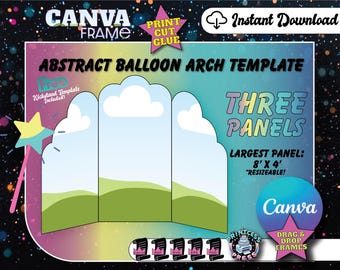 Backdrop Template for Canva | Abstract Shape Backdrop Template | Drag & Drop Backdrop Template | Custom Balloon Backdrop Template