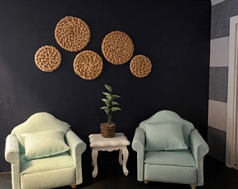Rattan Circle Dollhouse Boho Wall decor