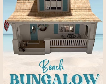 Beach Bungalow Custom Handmade Dollhouse 1:12 Real Good Toys