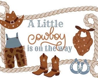 A little Cowboy is on the way Banner, DIGITAL DOWNLOAD