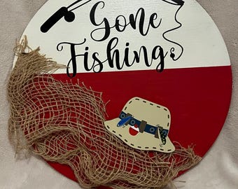 Gone Fishing door hanger