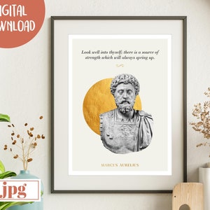 Marcus Aurelius Quote Poster, Stoic Art, Stoicism Print, Philosophy Gift,  Memento Mori, Amor Fati, Motivational, The Obstacle is the Way