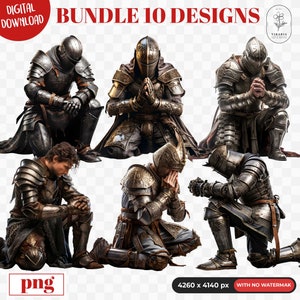 Bundel Armor Warrior kniel bid PNG, Armor of God Clip Art, Full Armor of God PNGs, Efeziërs 6, Christian PNG, Knight Kneeling, Prayer PNG