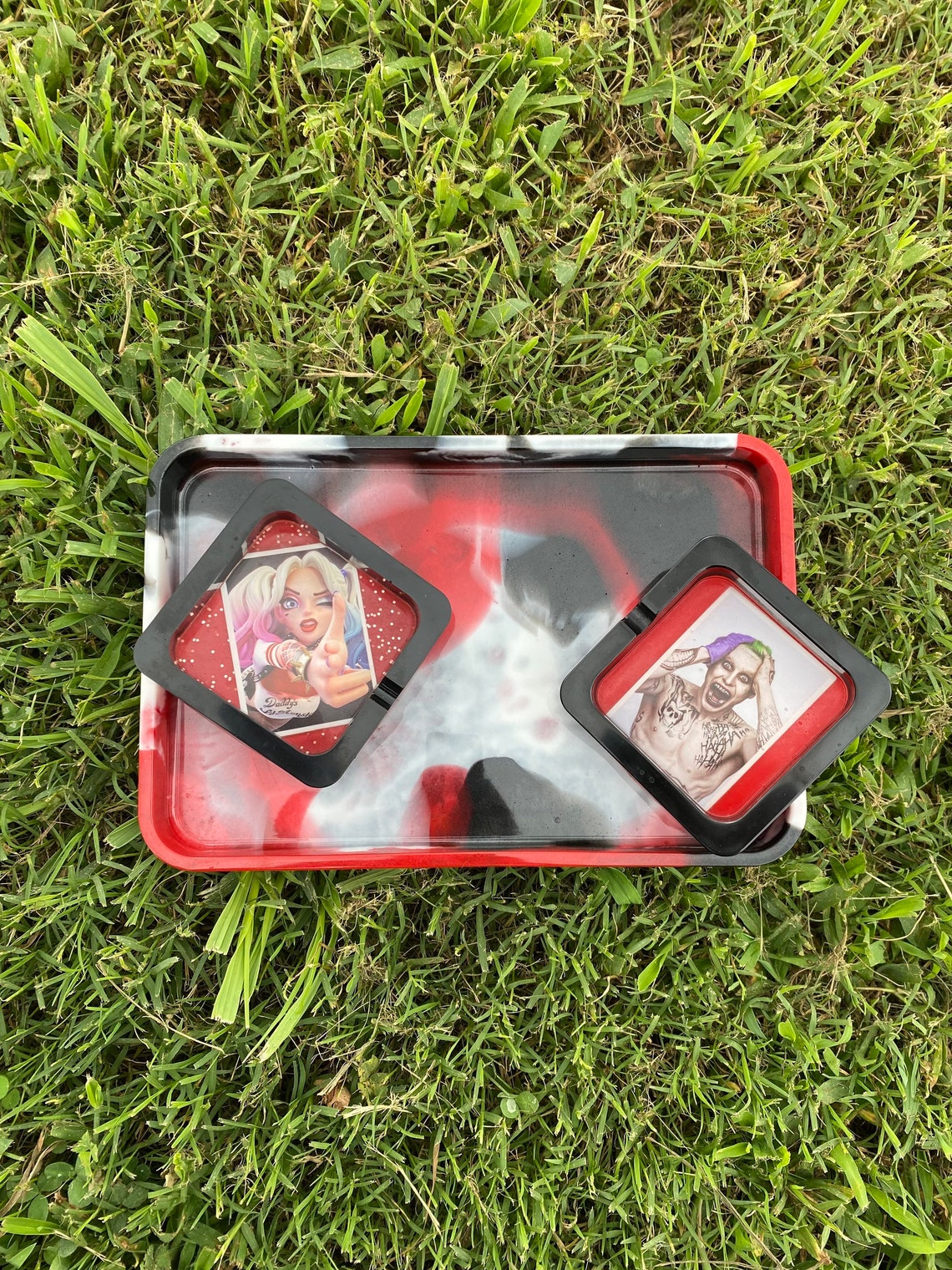 Harley Quinn and Joker Custom Ashtray and Rolling Tray Set Etsy España