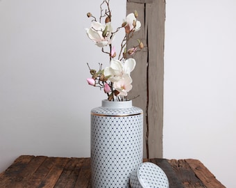 Vaso con coperchio Ananda, vaso in ceramica, vaso da terra, fatto a mano