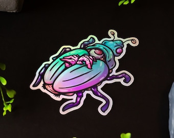 Creepy Bug Holographic 4" Sticker Colourful Anthro Insect Decal