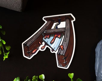 Leftist Guillotine 3" Sticker Political Eat the Rich Gothic Decal