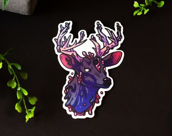 Zombie Deer Animal Matte 4" Sticker Fungi Horror Creature Laptop Decal