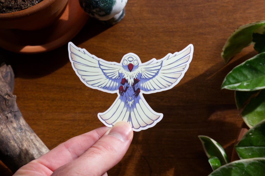 Angelic Bird Sticker Animal Decal Ethereal Art Surrealist Fantasy ...