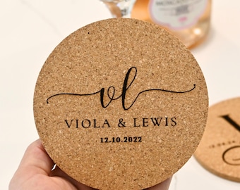 Cork Coasters Wedding Favors, Rehearsal Dinner Favors, Wedding Favors for Guests in Bulk, Engagement Party Favors, Unique Wedding Favors