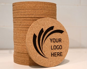 Personalized Cork Coasters, Custom Coasters Bulk, Custom Engraved Logo Coasters, Corporate Gifts with Logo, Promotional Products