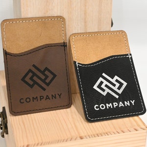 Custom leather cell phone wallet with logo, Corporate Gifts with Logo, Corporate Gifts for Clients, Bulk Corporate Gifts, Business Logo