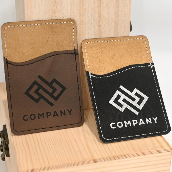 Custom leather cell phone wallet with logo, Corporate Gifts with Logo, Corporate Gifts for Clients, Bulk Corporate Gifts, Business Logo