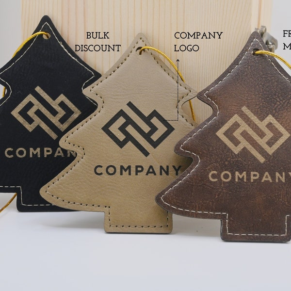 Christmas Tree Leather Ornament, Corporate Gifts with Logo, Corporate Gifts for Clients, Corporate Holiday Gifts, Corporate Gift Boxes