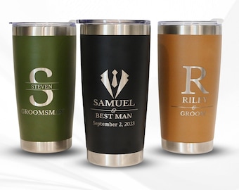 Personalized Insulated Tumblers, Personalized Tumblers for Groomsmen, Groomsmen Gift Box, Best Man Gift Box, Will you be my Best Man