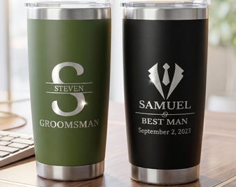 Personalized Insulated Tumblers, Personalized Tumblers for Groomsmen, Groomsmen Gift Box, Best Man Gift Box, Will you be my Best Man