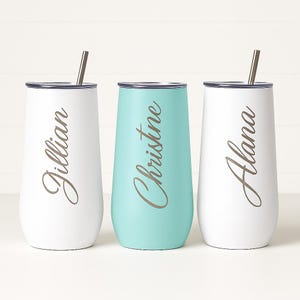 Copa de champán personalizada – Recuerdo de despedida de soltera con nombre personalizado – Regalo de boda en la playa – Pedida de mano de dama de honor – Vaso de vino reutilizable