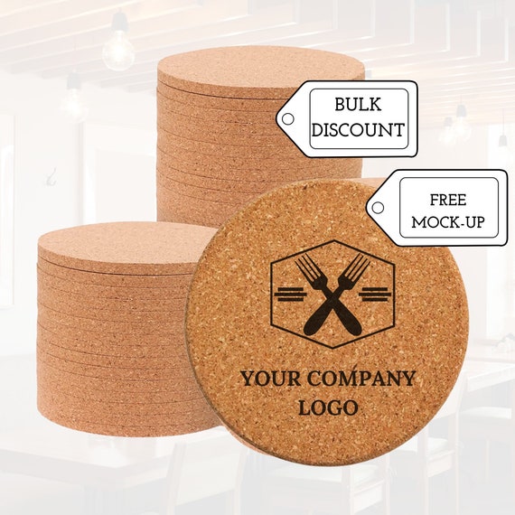 Customizable Cork Coasters for Home and Business