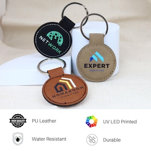 Custom Leather Keychain – Full Color Business Logo | Promotional ...