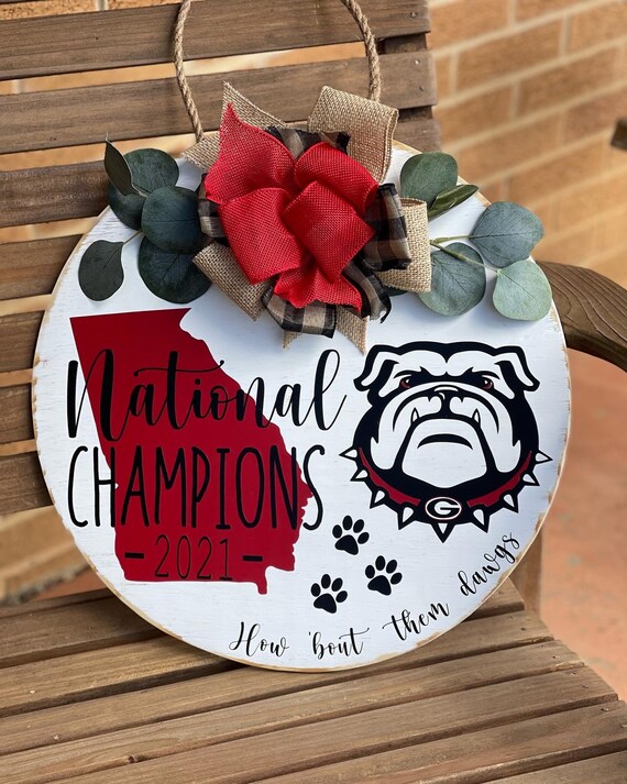UGA National Champion Door Hanger Etsy