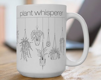 Cute Plant Mug | Houseplant Mug | Plant Lover Gift | Plant Mom Mug | Plant Dad Mug | Plant Lady Gift | Planter Gift | Plant Whisperer