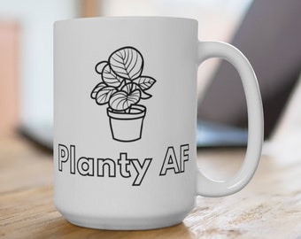 Cute Plant Mug | Calathea Mug | Houseplant Mug | Plant Lover Gift | Plant Mom Mug | Plant Lady Gift | Planter Gift | Planty AF
