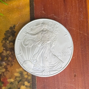 Moeda de prata de 1 onça, dólar americano, águia, prata fina .999.