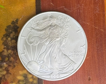 Moneda de dólar de plata de 1 oz American Eagle, plata fina .999