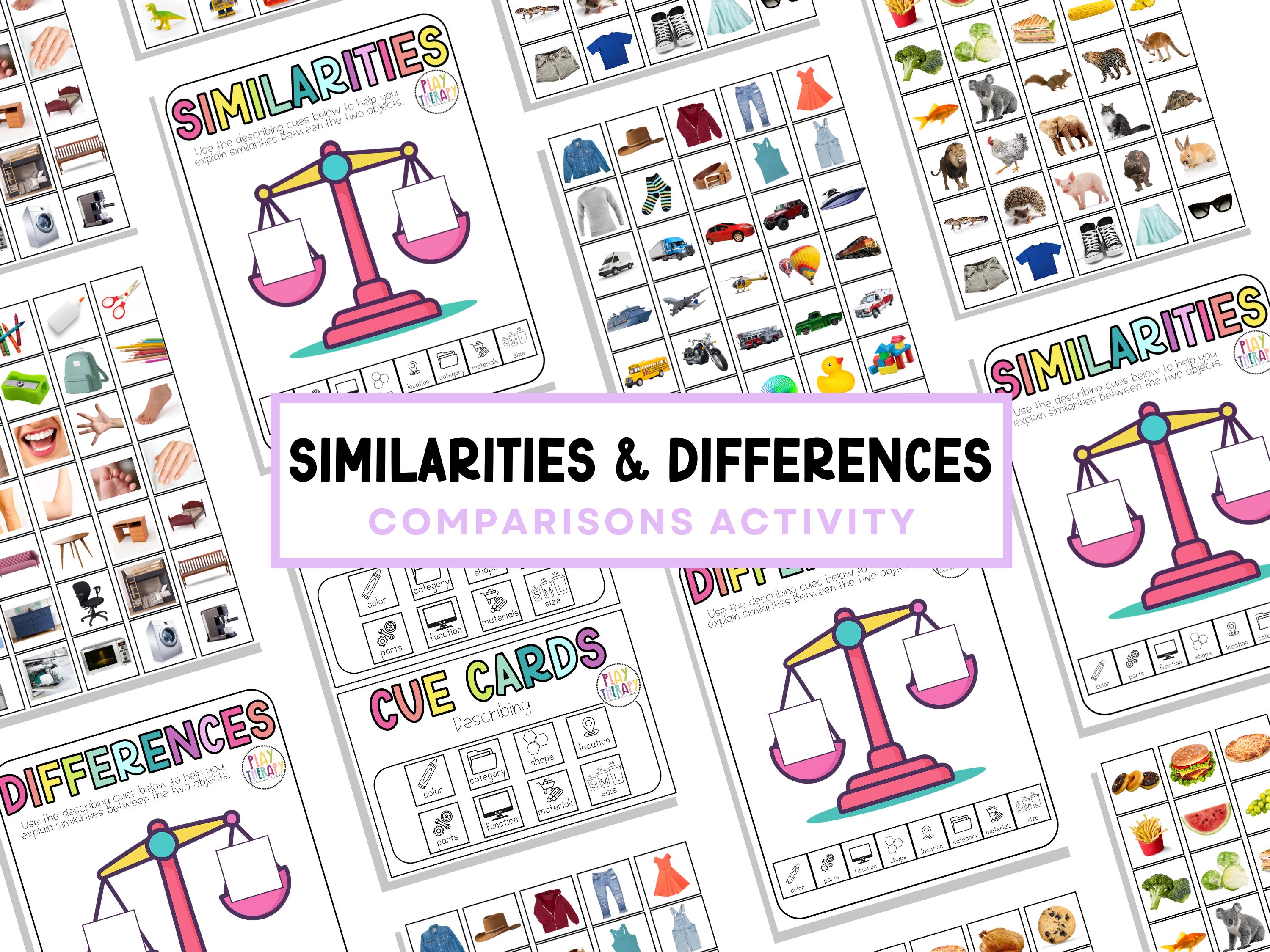 Similarities and Differences Activity for Speech Therapy | Compare ...