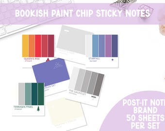 Book Themed Paint Chip Sticky Notes | Planner Sticky Notes | Planner Stationery | Planner | Bookish Merch | Planners | Booktok Gifts