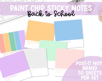 Paint Chip Sticky Notes | Back to School Sticky Notes | Planner Stationery | Planner | Bookish Merch | Teacher Stationery | Teacher Gifts