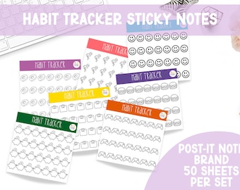 Habit Tracker Sticky Notes | Planner Sticky Notes | Planner Stationery | Planner | Bookish Merch | Planners | Habit Trackers